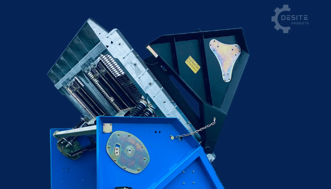 Feed deflector system front view